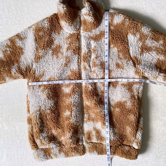 Betsy Johnson Performance Teddy Bear Jacket Woman’s Size Small Tan and Cream - Picture 11 of 12